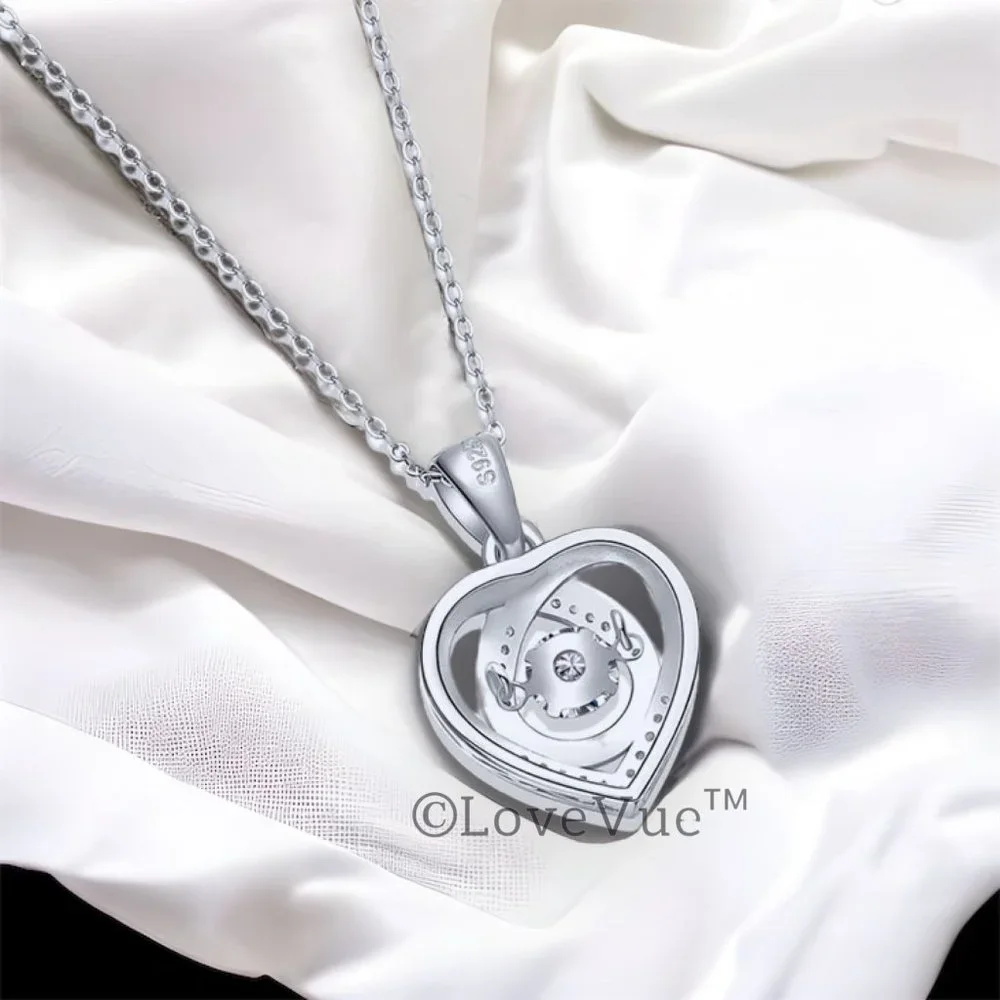 Certified 1/2ct. t.w. Diamond Dancing Heart Love Knot Brilliant Cut Necklace - Picture 4 of 15